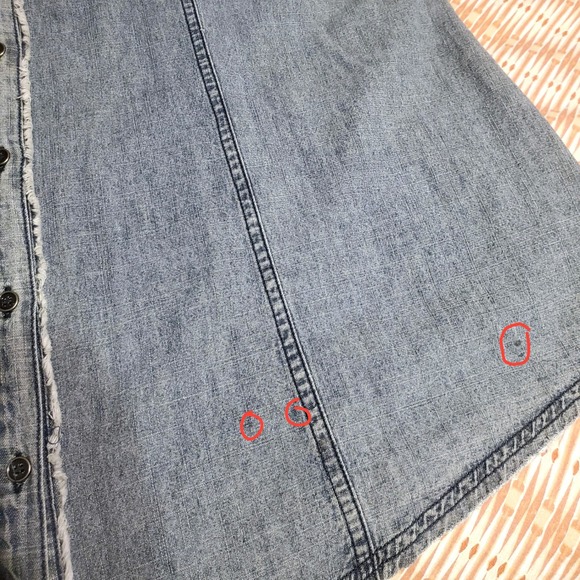 Rare Jaded Gypsy Come My Way Shirt Chambray Denim Button‎ Puffy Sleeve L/XL - Picture 8 of 9